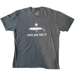 Sea Level Mens Come and take it fishing lure novelty graphic t tee shirt cotton